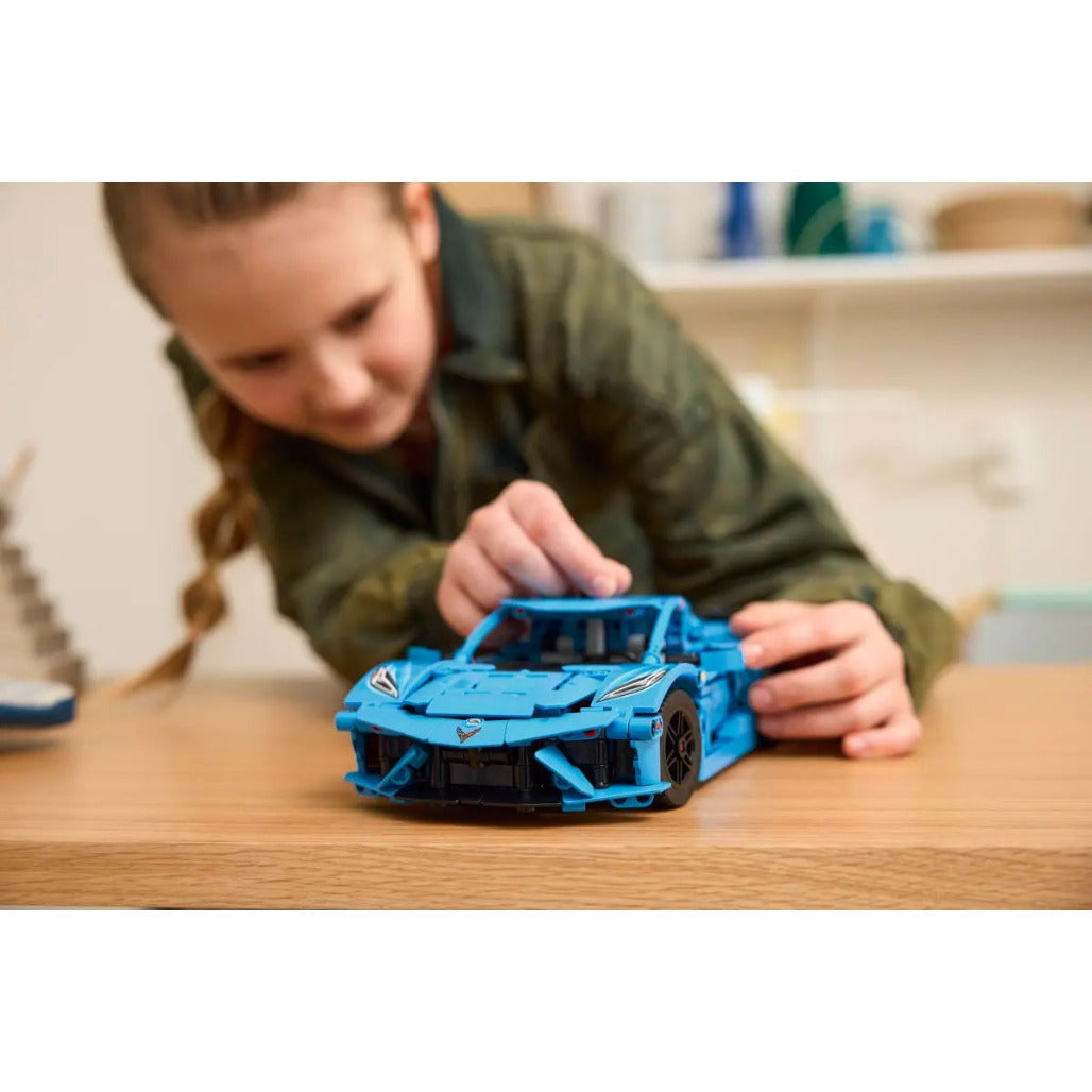 A Photo Of LEGO Technic Chevrolet Corvette Stingray Blue 732 Pieces - 42217
