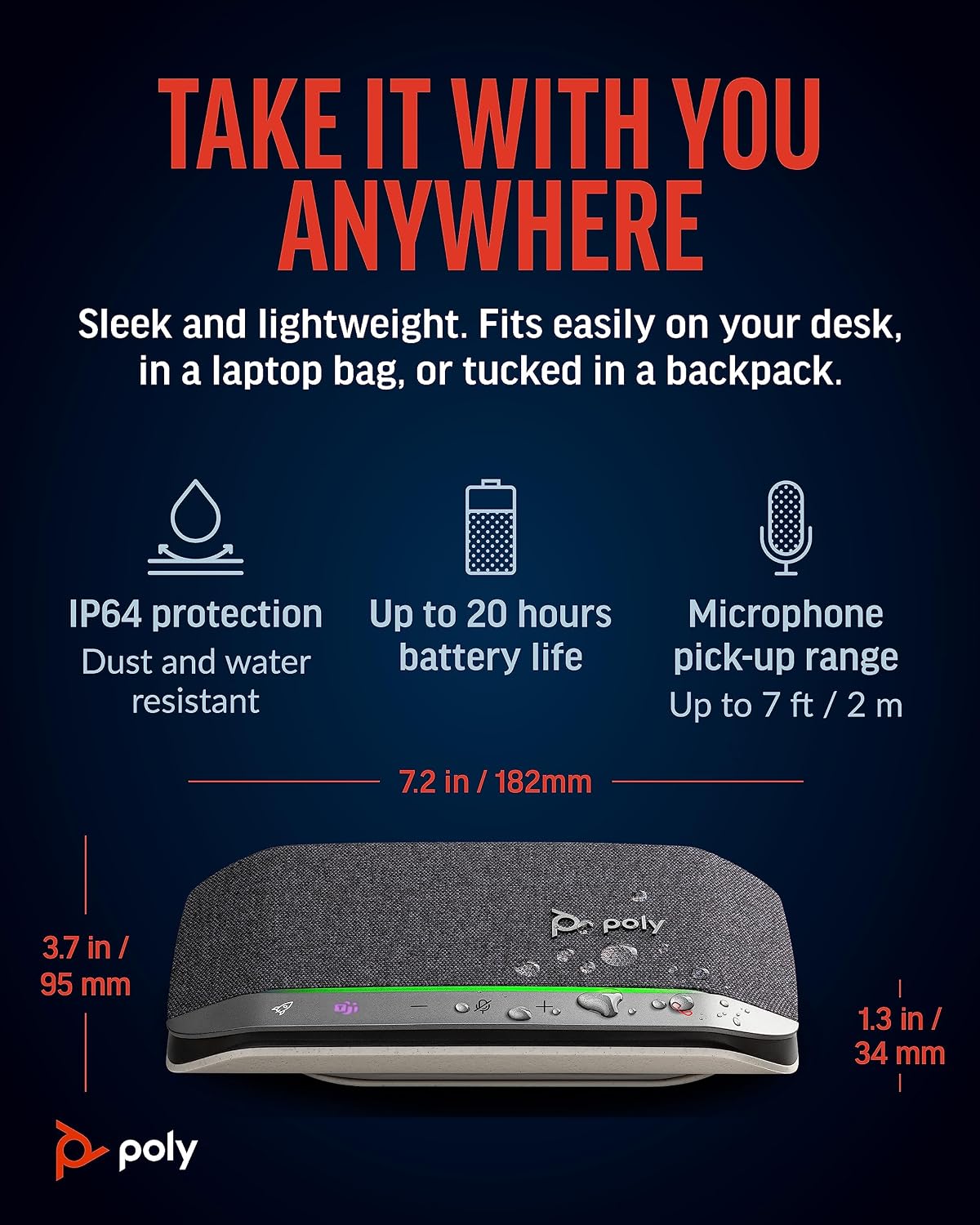 A Photo Of Poly Sync 20+ USB-C/A Portable Bluetooth Speakerphone - 772D1AA