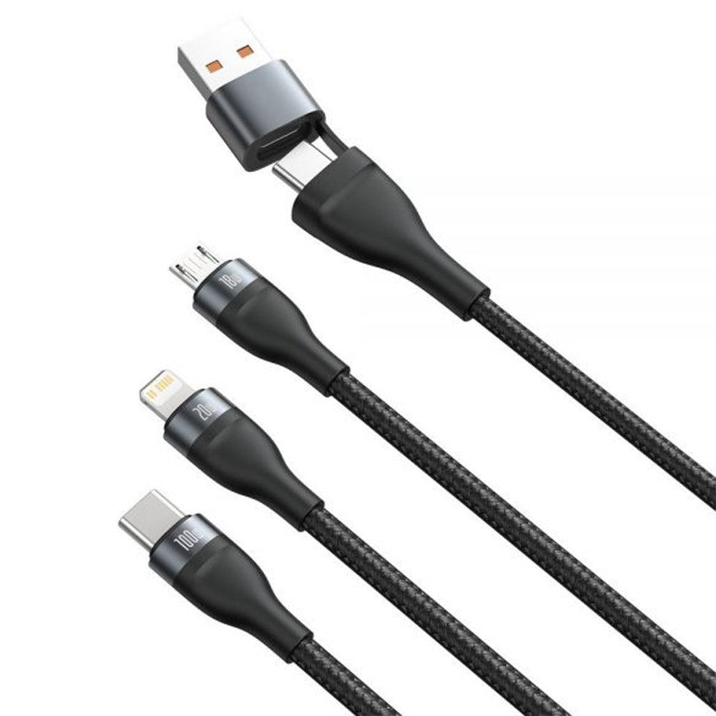 A Photo Of Baseus Flash Series Two-for-three Fast Charging Data Cable U+C to M+L+C 100W