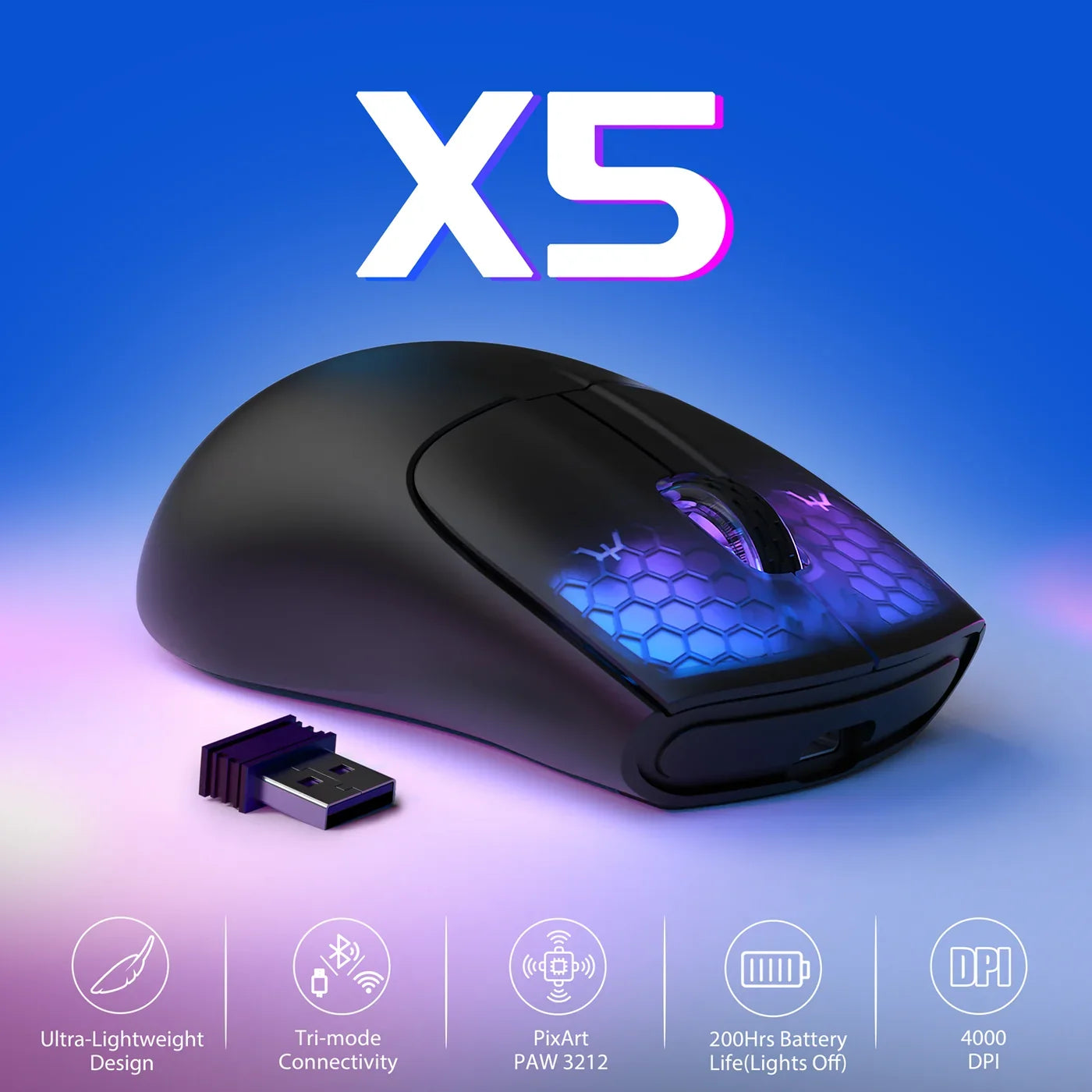 A Photo Of ATTACK SHARK X5 Wireless Gaming Mouse