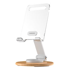 A Photo Of Porodo Tablet Stand PD-TRN360S-WH - 360° Rotatable, Adjustable, White