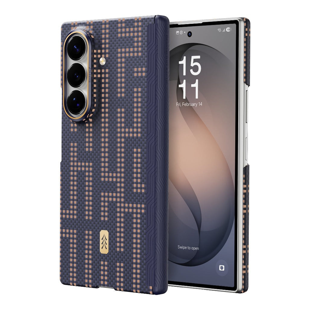A Photo Of Raptic Aramid Skin Pro Slim Magnetic Case for Galaxy Z Fold8/Z Fold8 Ultra - Grid Wisdom