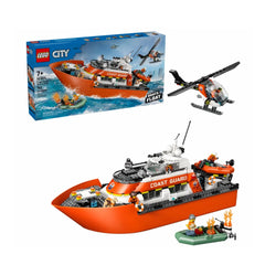 A Photo Of LEGO City Coast Guard Rescue Boat & Helicopter 742 Pieces - 60504