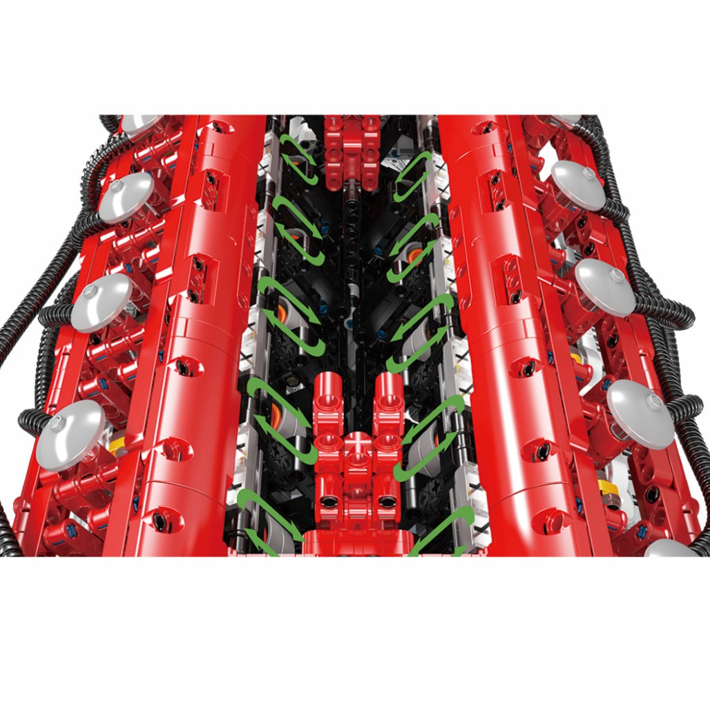 A Photo Of Mould King Motorized Italian Supercar V12 Engine Building Toy Set - 3472 Pieces - 10169