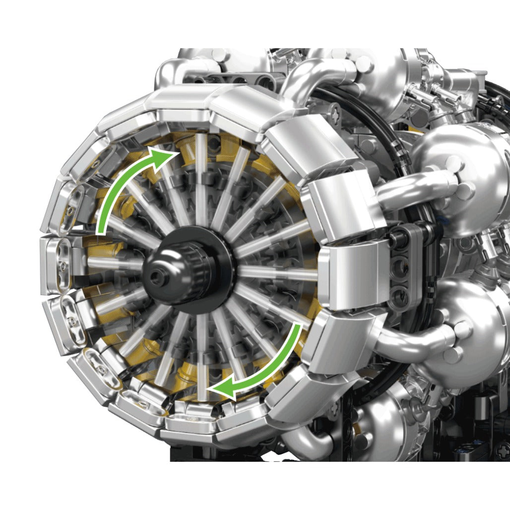 A Photo Of Mould King Motorized Turbojet Engine Mechanical Model Building Toy Set - 1214 Pieces - 10216