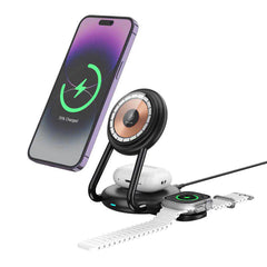 A Photo Of Green Lion 3-in-1 MagCharger Hub – Multi-Device Wireless Charging Station