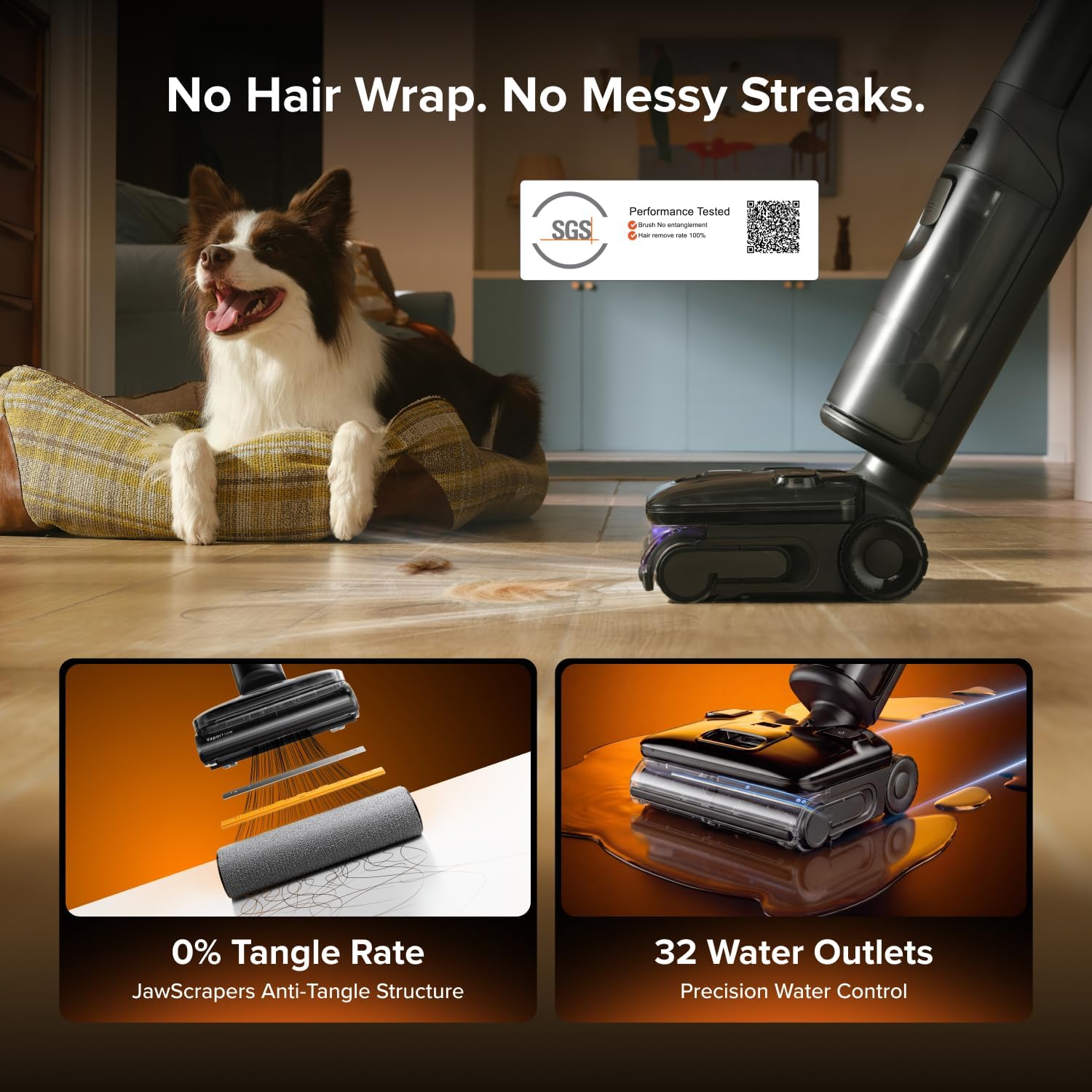 A Photo Of Roborock F25 Steam Series Wet Dry Vacuum Mop, 356°F Cordless Steam Cleaner