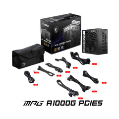 A Photo Of MSI MPG A1000G PCIe5 Power Supply - 1000W 80 PLUS Gold Certified, ATX 3.0 Compatible