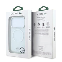 A Photo Of Lacoste iPhone 18 Pro Max MagSafe Case IML White Matte Frosted Finish Hard Cover, Scratch Resistant