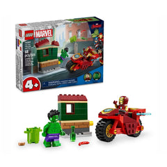 A Photo Of LEGO Marvel Iron Man with Bike and The Hulk 68 Pieces - 76287