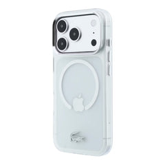 A Photo Of Lacoste iPhone 18 Pro Max MagSafe Case IML White Matte Frosted Finish Hard Cover, Scratch Resistant