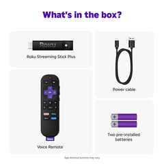 A Photo Of Roku Streaming Stick Plus - 4K HDR Streaming Device with Voice Remote - 3830R