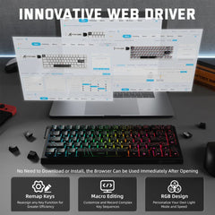 A Photo Of Attack Shark X68 Pro HE - Wireless Mechanical Gaming Keyboard