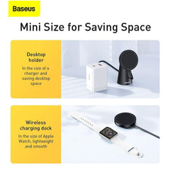 A Photo Of Baseus Simple Magnetic Stand Wireless Charger - 15W Max, Adjustable, Detachable Design with 1.5m Type-C Cable