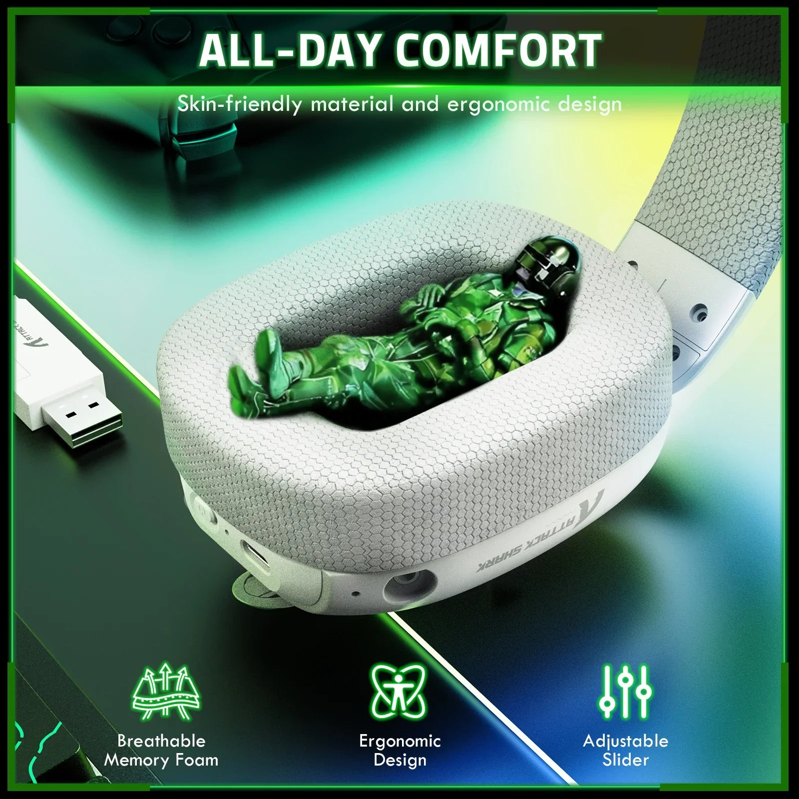 A Photo Of ATTACK SHARK L80 PRO - Wireless Gaming Headset