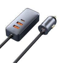 Baseus Share Together PPS multi-port Fast charging car charger with extension cord 120W 2U+2C Gray from Baseus sold by 961Souq-Zalka