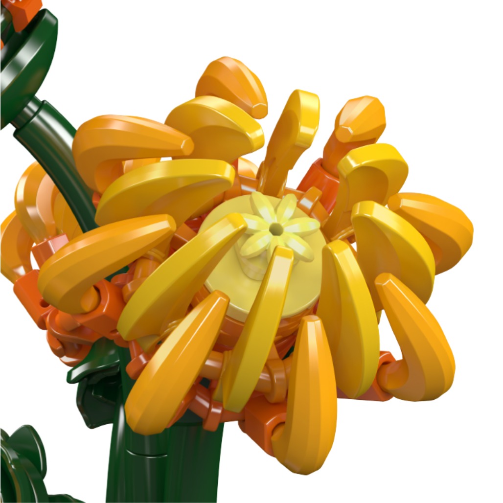 A Photo Of Mould King Chrysanthemum Potted Plant Building Toy Set - 417 Pieces - 24118