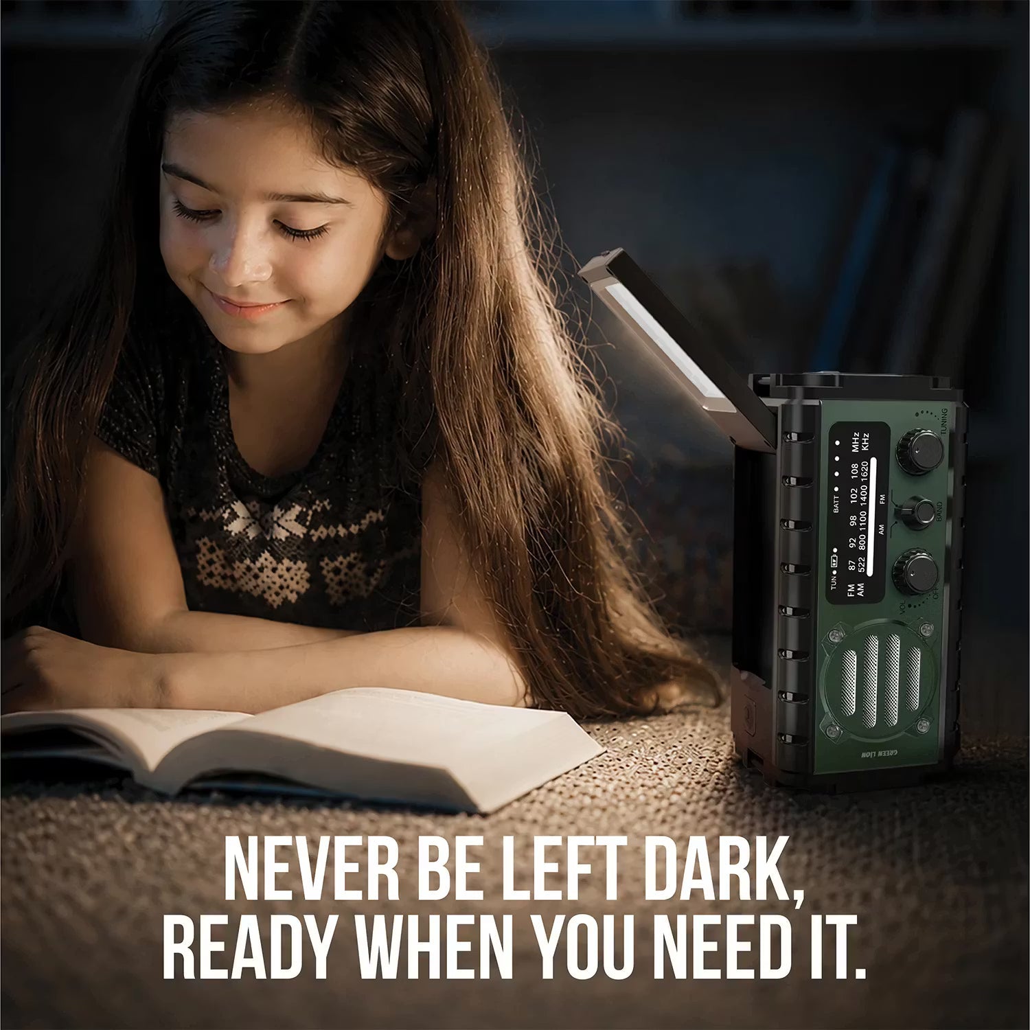 A Photo Of Green Lion Green Lion G-RADIO - 20000mAh Power Bank , Radio , Flashlight - GNGRADIO21GN