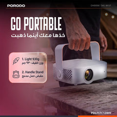 A Photo Of Porodo Raya Smart Android Projector, 45