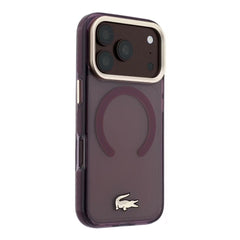 A Photo Of Lacoste Burgundy MagSafe IML Transparent Hard Case for iPhone 18 Pro /18 Pro Max with Shockproof Edges