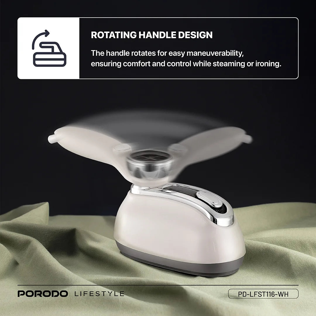 A Photo Of Porodo Lifestyle Retro Thermometer Steam & Heat Iron PDLFST116WH - White