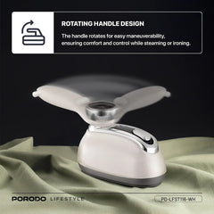 A Photo Of Porodo Lifestyle Retro Thermometer Steam & Heat Iron PDLFST116WH - White