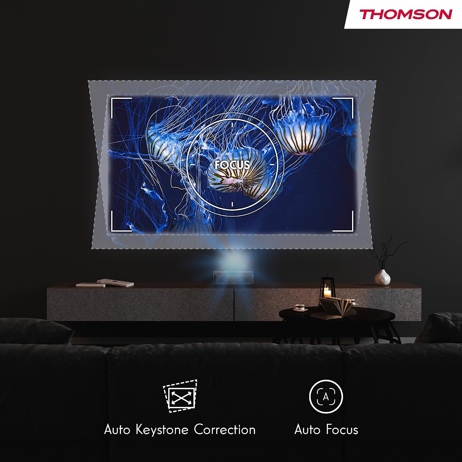 A Photo Of Thomson Sirius PG55B Full HD Smart RGB Laser Projector