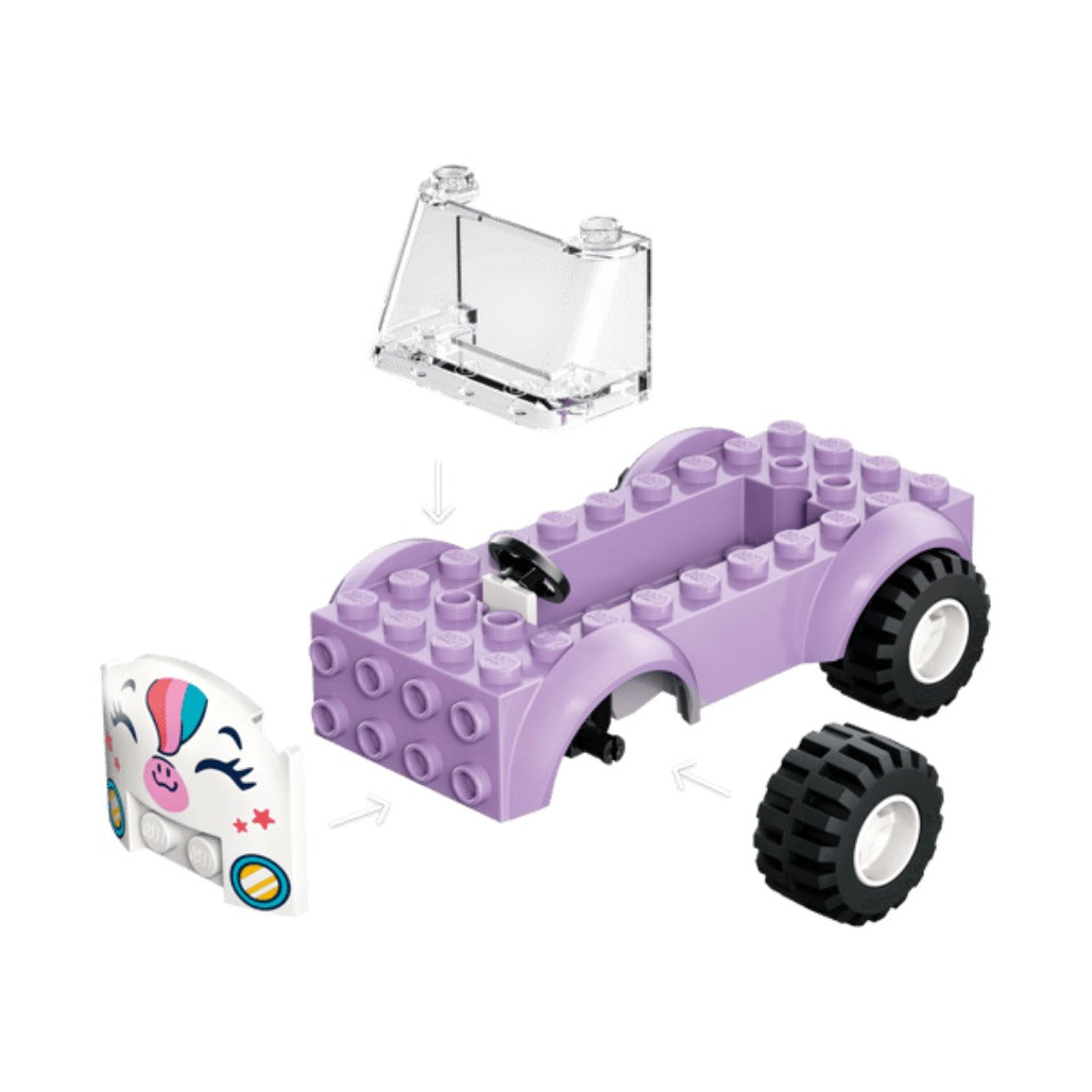 A Photo Of LEGO Unicorn Cake Delivery Car - 67 Pieces - 42675