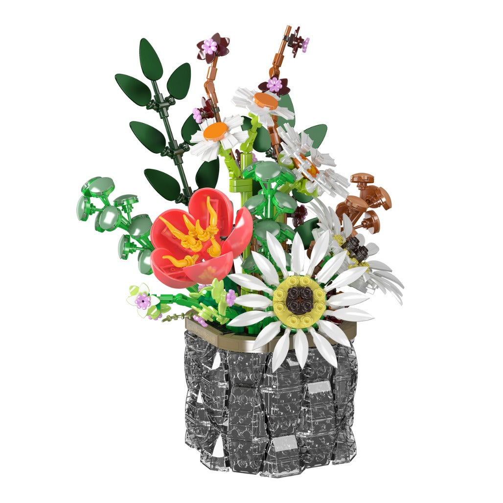 A Photo Of Mould King Daisy Flowerpot Botanical Building Toy Set - 1157 Pieces - 24107