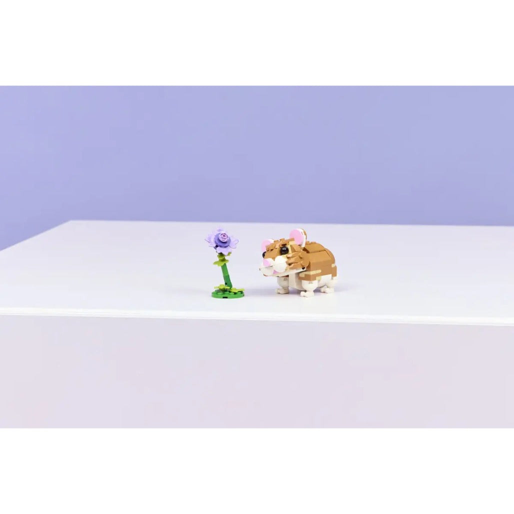 A Photo Of LEGO Creator 3-in-1 Cute Hamster with a Flower 166 Pieces - 31376