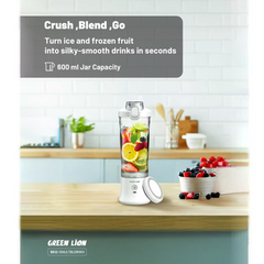 A Photo Of Green Lion Portable Blender GNULTBLDRWH - 240W, 600ml, White