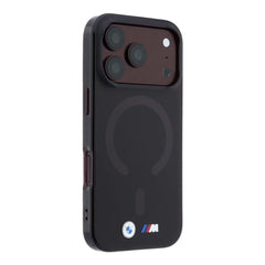 A Photo Of BMW MagSafe iPhone 18 Pro Max Red IML Frosted Hard Cover with Metal Logos