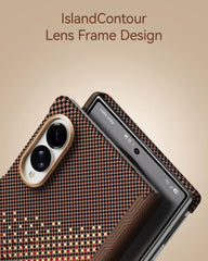 A Photo Of Raptic Aramid Skin Pro Slim Magnetic Case for Galaxy Z Fold8/Z Fold8 Ultra - Serenity Amber