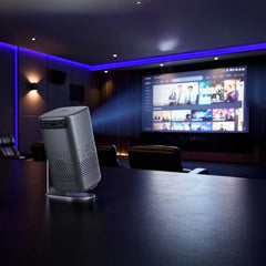 A Photo Of Porodo Portable Air Projector PDLFSTH1PGY - Android 13, Full HD, Gray