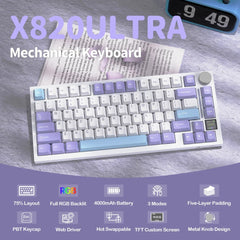 A Photo Of Attack Shark X820 Ultra 75% Tri-Mode Gasket Wireless Mechanical Gaming Keyboard