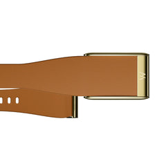 A Photo Of Whoop 5.0 LeatherLuxe Bands - Camel with Gold (Small)