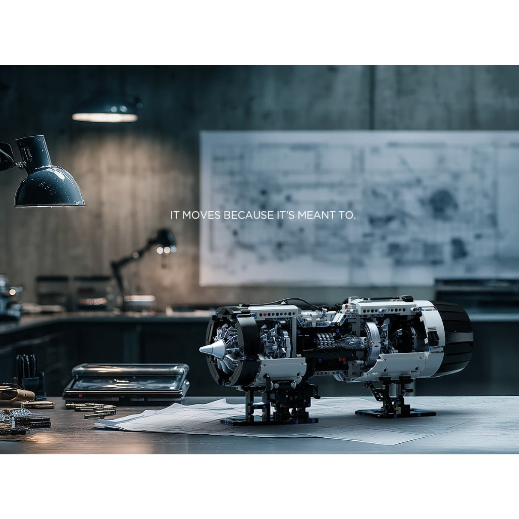 A Photo Of Nifeliz Turbofan Engine Building Set - 2216 Pieces - NF10317