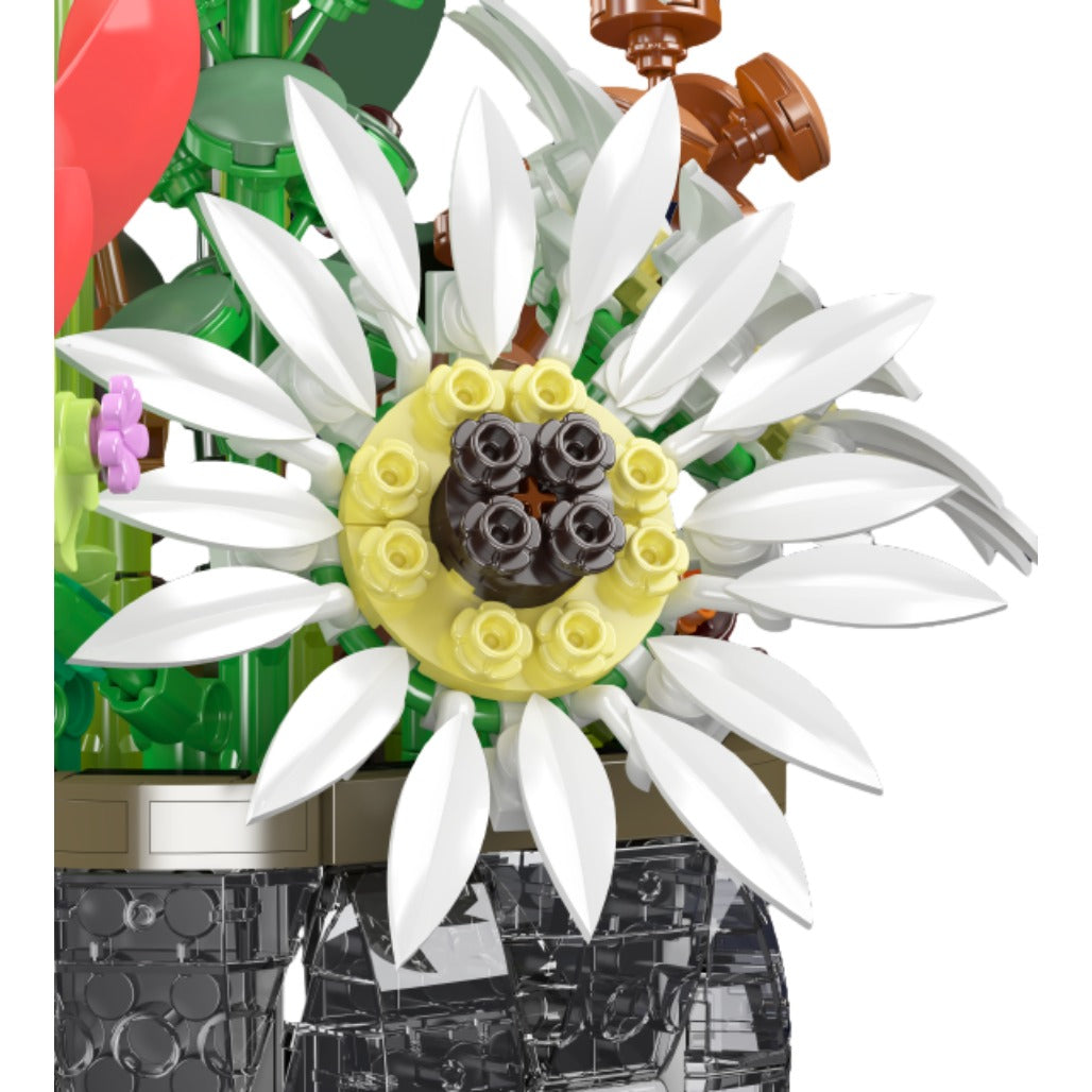 A Photo Of Mould King Daisy Flowerpot Botanical Building Toy Set - 1157 Pieces - 24107