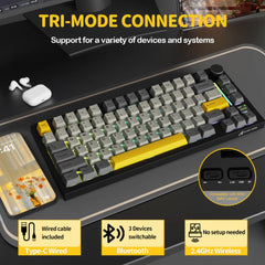 A Photo Of Attack Shark X820 Ultra 75% Tri-Mode Gasket Wireless Mechanical Gaming Keyboard