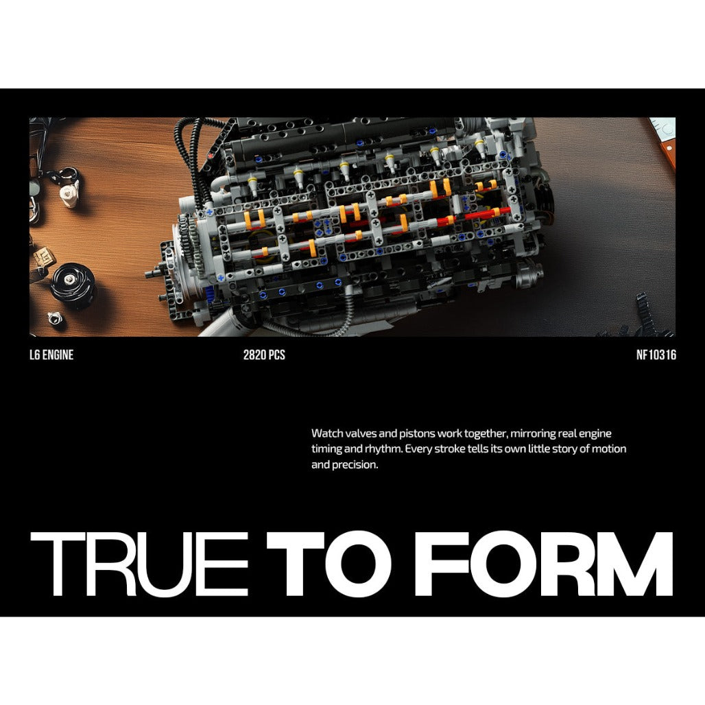 A Photo Of Nifeliz L6 Engine Building Set - 2820 Pieces - NF10316