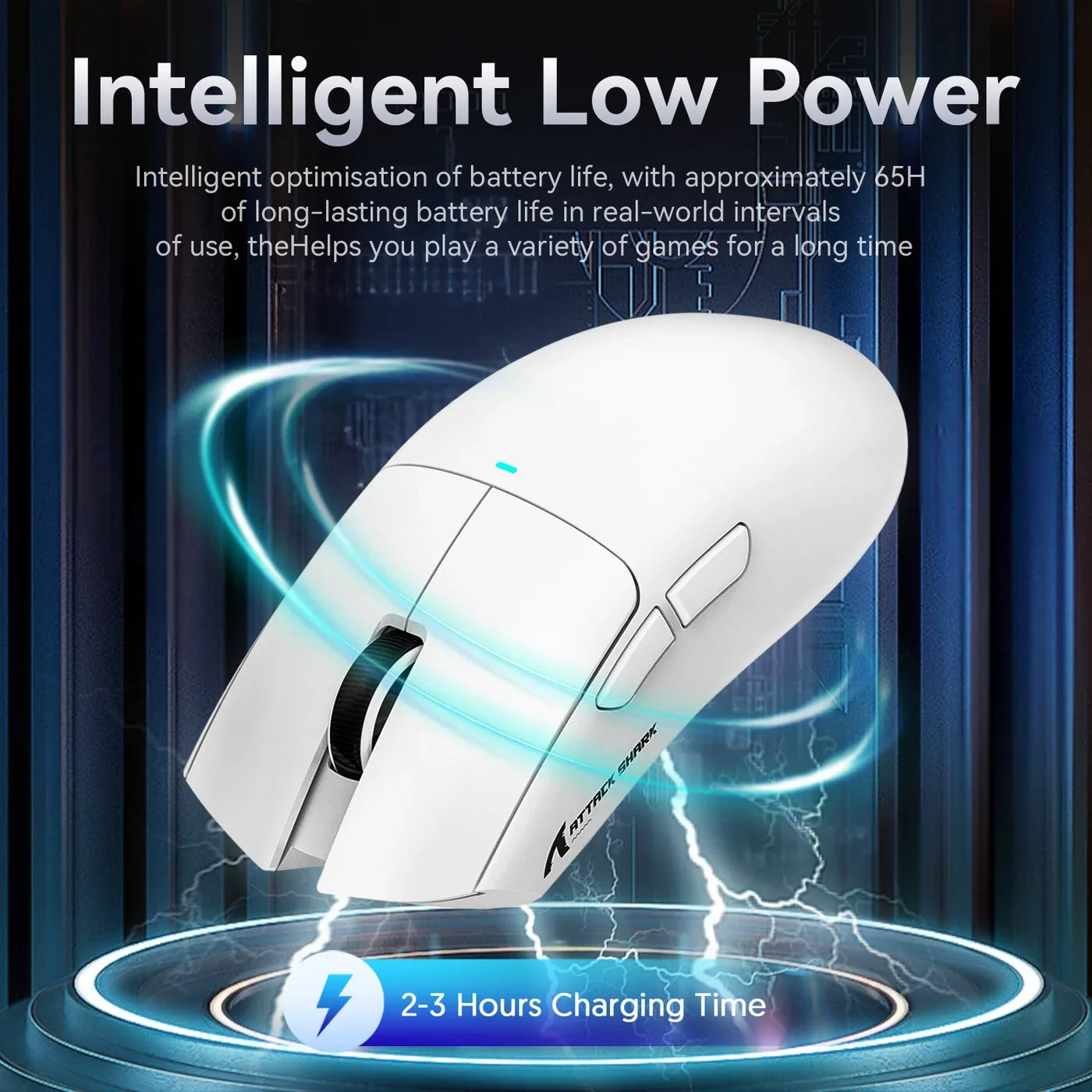 A Photo Of ATTACK SHARK X11 Wireless Gaming Mouse with RGB Magnetic Charging Dock