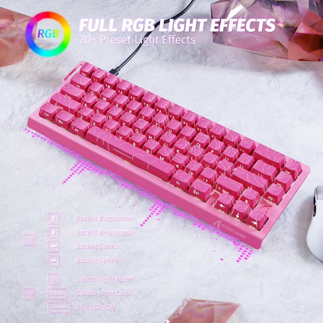 A Photo Of Attack Shark X68 HE - Wired Mechanical Gaming Keyboard