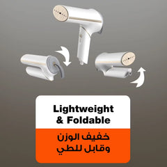 A Photo Of Porodo Handheld Steamer Thermia Mini PDLFSTHG8023WH - Compact, White