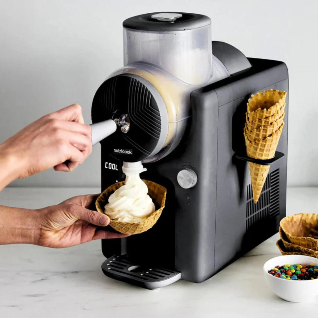A Photo Of Nutricook Frost Ice Cream Maker, Sorbet and Milkshake Machine, 1.8L, 6 Modes, 7 Textures - Black - NC-FRS330BK