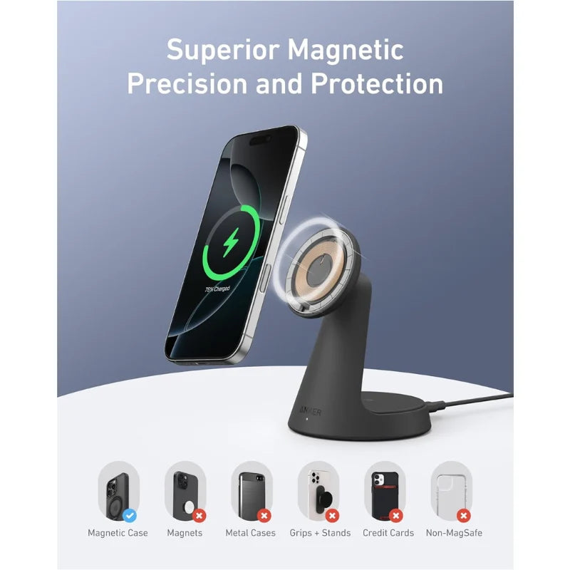 A Photo Of Anker MagGo Wireless Charger 2-in-1 Dock Stand - A25M7H11