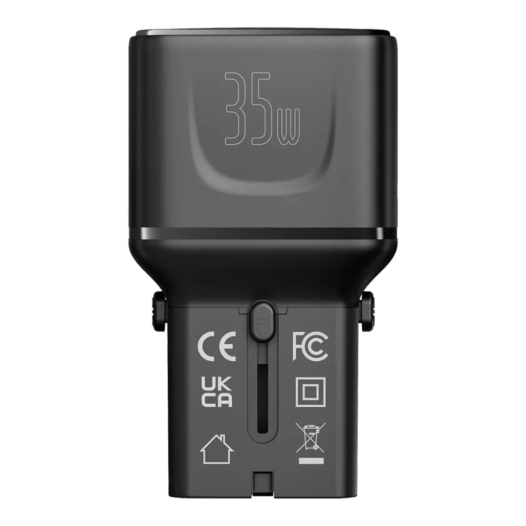 A Photo Of Porodo Universal Travel Pocket Charger PD-FWCH055-BK - Black