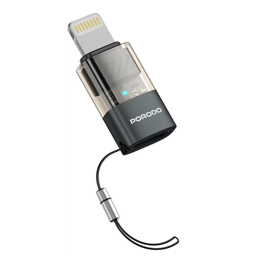 A Photo Of Porodo MiniLink USB-C to Lightning OTG Adapter PDCTOL50 - Grey