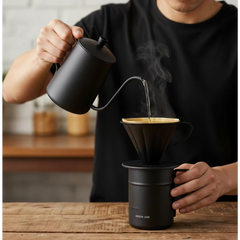 A Photo Of Green Lion Portable V60 Coffee Maker Set Pro - Complete Kit, Black