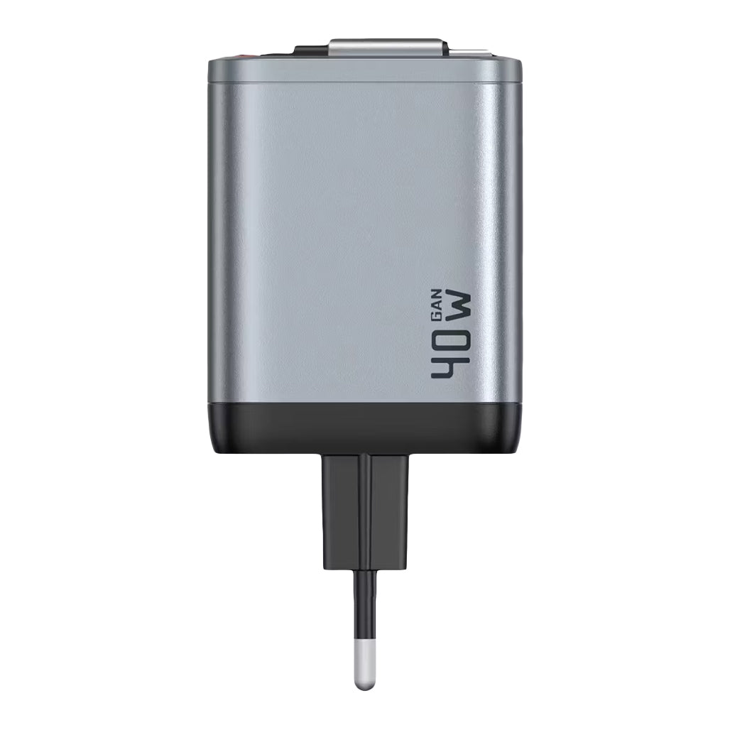 A Photo Of Green Lion GaN Charger - 40W PD, Dual Ports, Grey