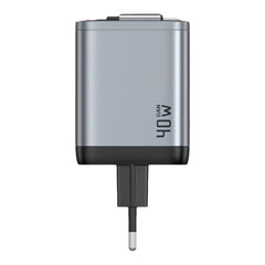 A Photo Of Green Lion GaN Charger - 40W PD, Dual Ports, Grey